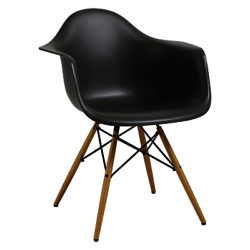 Vitra Eames DAW 43cm Armchair Dark Grey / Light Wood